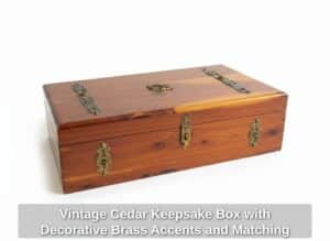 Vintage-Cedar-Keepsake-Box-with-Decorative-Brass-Accents-and-Matching-Tray-second-image
