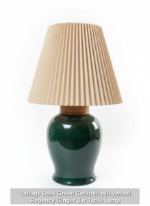 Vintage-Dark-Green-Ceramic-Hollywood-Regency-Ginger-Jar-Table-Lamp