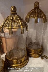 Vintage-Decorative-Glass-and-Brass-Lanterns-Set-of-second-image