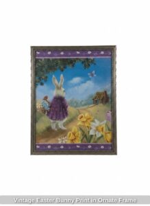 Vintage-Easter-Bunny-Print-in-Ornate-Frame