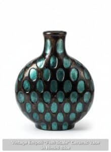 Vintage-Empoli-Fish-Scale-Ceramic-Vase-in-Rimini-Blue