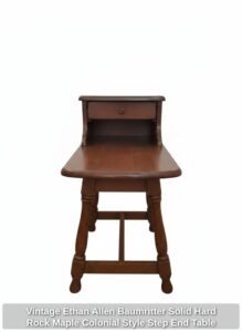 Vintage-Ethan-Allen-Baumritter-Solid-Hard-Rock-Maple-Colonial-Style-Step-End-Table-second-image