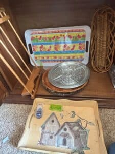 Vintage-Fruit-Pattern-Melamine-Tray-and-Starburst-Glass-Divided-Dish