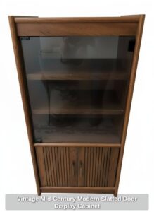 Vintage-Mid-Century-Modern-Slatted-Door-Display-Cabinet