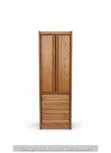 Vintage-Oak-Armoire-with-Drawers