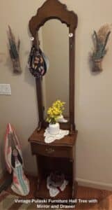 Vintage-Pulaski-Furniture-Hall-Tree-with-Mirror-and-Drawer