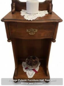 Vintage-Pulaski-Furniture-Hall-Tree-with-Mirror-and-Drawer-second-image