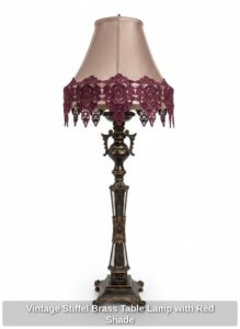 Vintage-Stiffel-Brass-Table-Lamp-with-Red-Shade