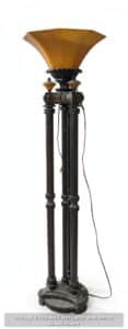 Vintage-Torchiere-Floor-Lamp-with-Amber-Glass-Shade