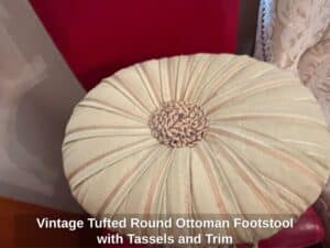 Vintage-Tufted-Round-Ottoman-Footstool-with-Tassels-and-Trim-second-image