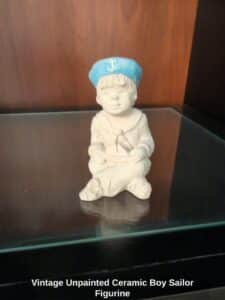 Vintage-Unpainted-Ceramic-Boy-Sailor-Figurine