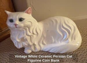 Vintage-White-Ceramic-Persian-Cat-Figurine-Coin-Bank