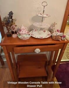 Vintage-Wooden-Console-Table-with-Rose-Drawer-Pull