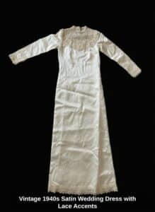 Vintage-s-Satin-Wedding-Dress-with-Lace-Accents-second-image