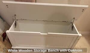 White-Wooden-Storage-Bench-with-Cushion-third-image