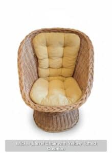 Wicker-Barrel-Chair-with-Yellow-Tufted-Cushion