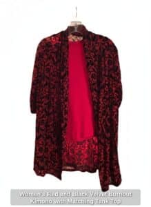 Womens-Red-and-Black-Velvet-Burnout-Kimono-with-Matching-Tank-Top