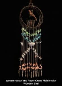 Woven-Rattan-and-Paper-Crane-Mobile-with-Wooden-Bird