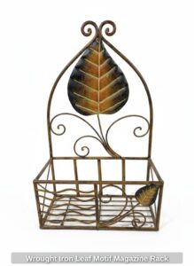 Wrought-Iron-Leaf-Motif-Magazine-Rack