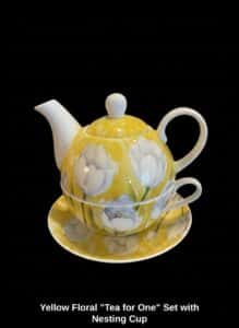 Yellow-Floral-Tea-for-One-Set-with-Nesting-Cup