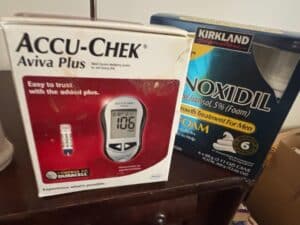 Accu-Chek-Aviva-Plus-Blood-Glucose-Monitoring-System-and-Kirkland-Signature-Minoxidil-Foam
