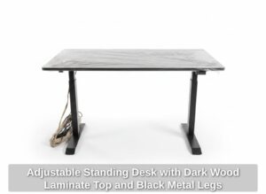 Adjustable-Standing-Desk-with-Dark-Wood-Laminate-Top-and-Black-Metal-Legs