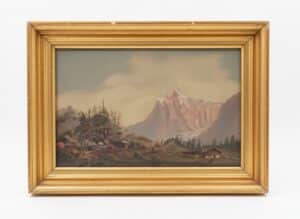 Alpine-Landscape-Painting-with-Cabin