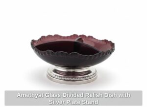 Amethyst-Glass-Divided-Relish-Dish-with-Silver-Plate-Stand