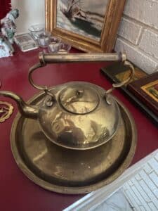 Antique-Brass-Kettle-with-Wooden-Handle-and-Tray
