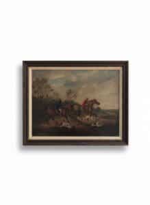 Antique-Fox-Hunting-Scene-Oil-Painting-by-Axel-W.-Larsen