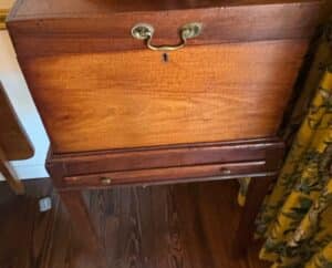 Antique-Mahogany-Cellarette-on-Stand-with-Drawer