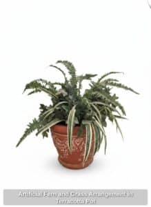 Artificial-Fern-and-Grass-Arrangement-in-Terracotta-Pot