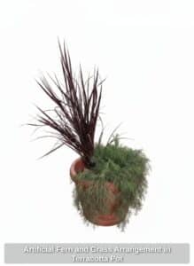 Artificial-Fern-and-Grass-Arrangement-in-Terracotta-Pot-second-image