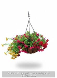 Artificial-Hanging-Basket-with-Petunias-and-Greenery