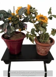 Artificial-Sunflower-and-Croton-Plant-Arrangement