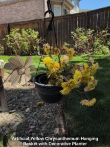 Artificial-Yellow-Chrysanthemum-Hanging-Basket-with-Decorative-Planter