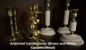 Assorted-Candlesticks-Brass-and-White-Ceramic-or-Metal