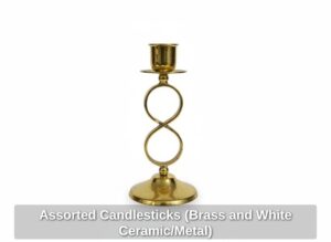 Assorted-Candlesticks-Brass-and-White-Ceramic-or-Metal-second-image