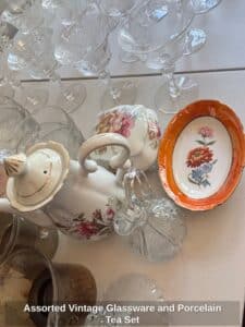 Assorted-Vintage-Glassware-and-Porcelain-Tea-Set