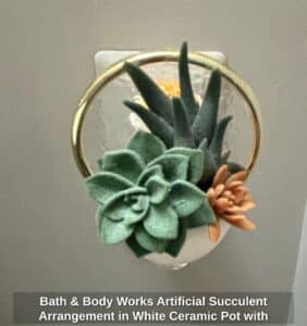 Bath-Body-Works-Artificial-Succulent-Arrangement-in-White-Ceramic-Pot-with-Gold-Rim