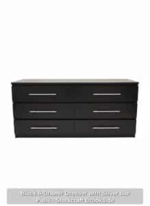 Black-Drawer-Dresser-with-Silver-Bar-Pulls-Storkcraft-Brookside