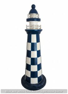 Blue-and-White-Checkered-Lighthouse-Decor