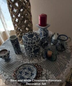 Blue-and-White-Chinoiserie-Porcelain-Decorative-Set