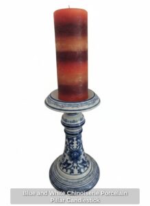 Blue-and-White-Chinoiserie-Porcelain-Pillar-Candlestick