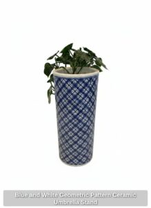 Blue-and-White-Geometric-Pattern-Ceramic-Umbrella-Stand