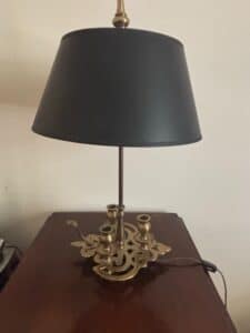 Brass-Bouillotte-Table-Lamp-with-Black-Shade