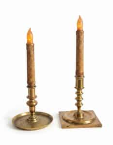 Brass-Candlestick-with-Electric-Candle-Inserts
