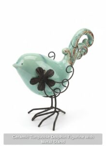 Ceramic-Turquoise-Dolphin-Figurine-with-Metal-Stand