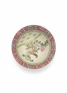 Chinese-Export-Famille-Rose-Porcelain-Bowl-with-Bird-and-Floral-Motif