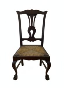 Chippendale-Style-Mahogany-Side-Chair-with-Rush-Seat